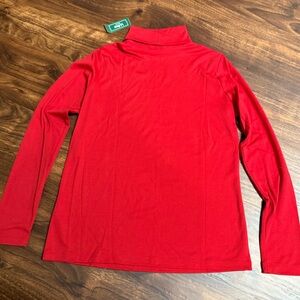L.L. Bean Red Turtleneck Long Sleeve Shirt